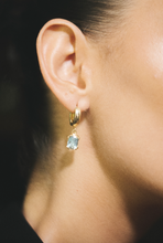 Load image into Gallery viewer, aquamarine-huggie-earrings